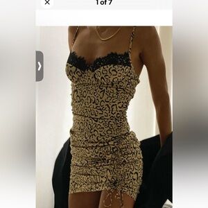 For Love and Lemons NWT cheetah print mini dress with adjustable length size s